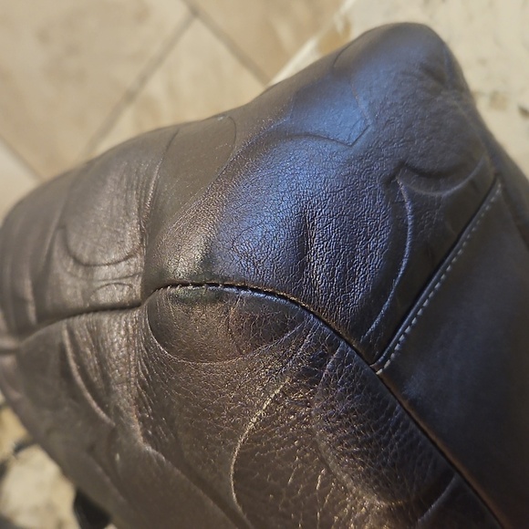 Coach Mettalic Gray Leather Tote And Wallet Set - Picture 7 of 17